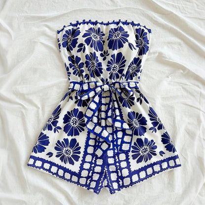 Cute Summer Tube Top Jumpsuit Romper - OutfitLondon