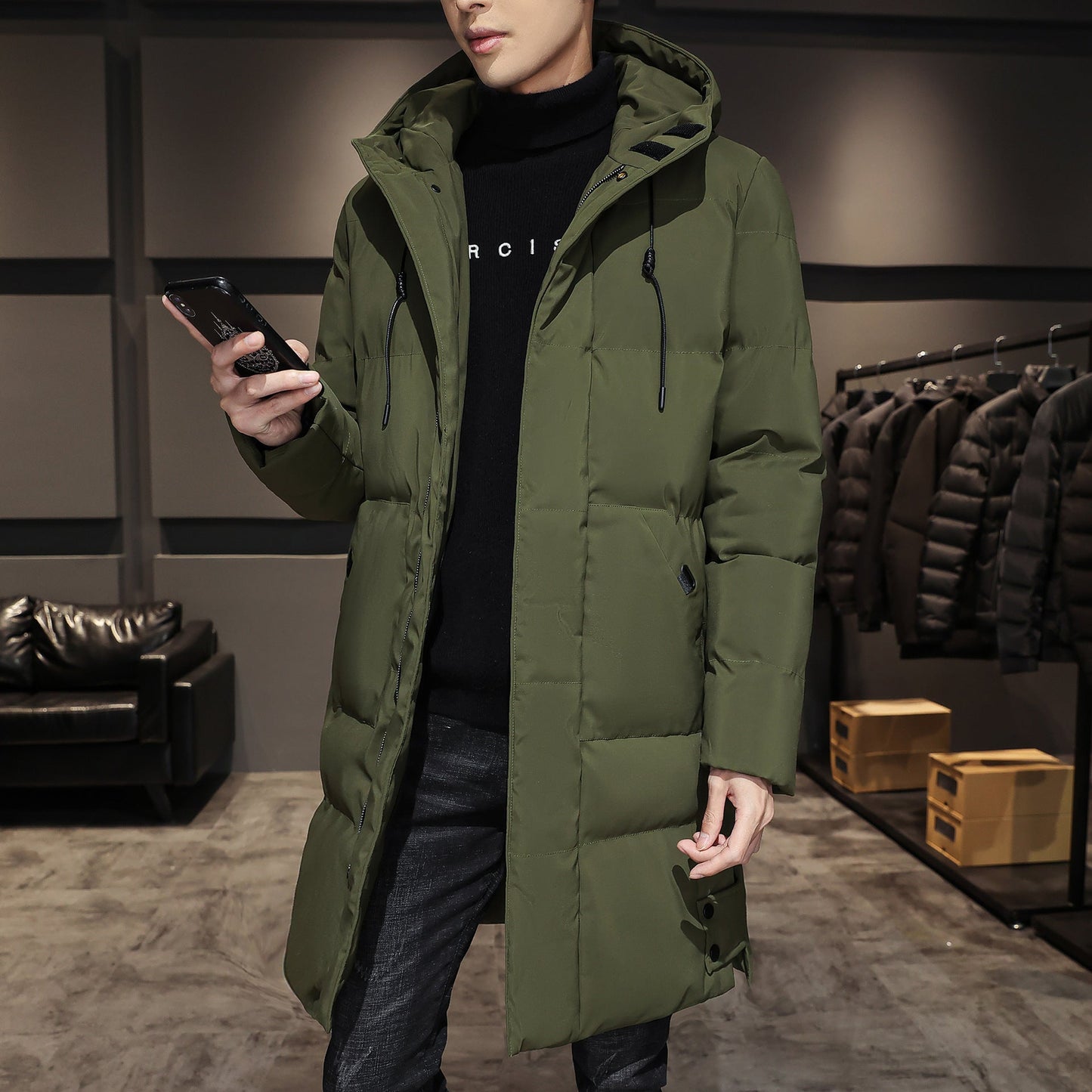 Warm Men's Hooded Down Jacket