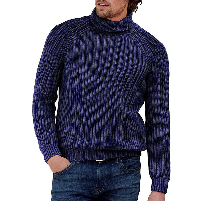 Men's Crew Neck Ribbed Sweater with Textured Fit