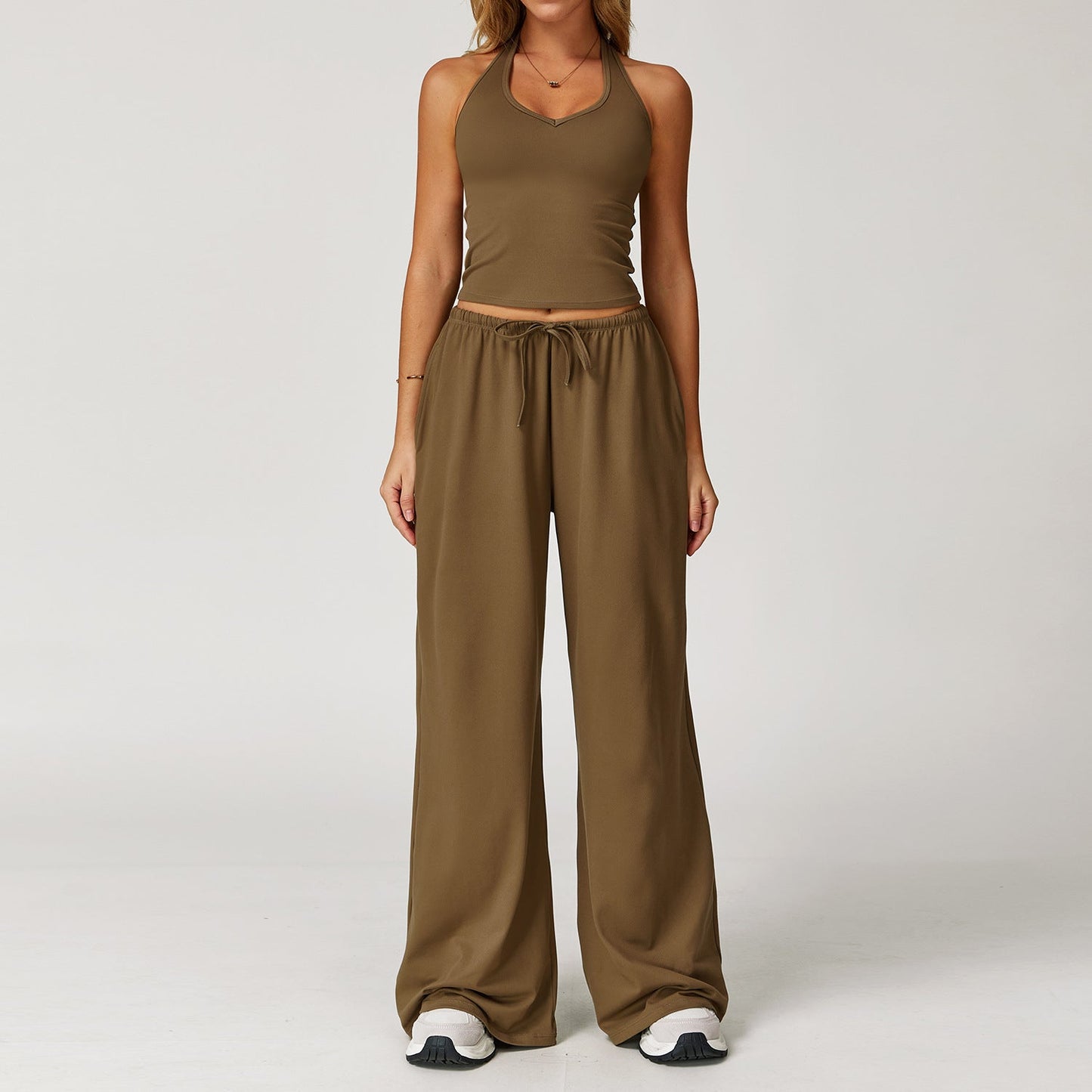 Relaxed Fit Crop Top and Loose Pant Set