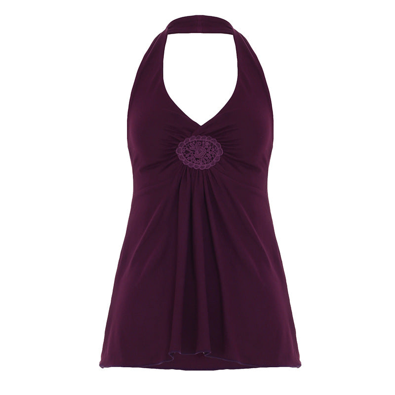 Relaxed Fit Summer Halter Neck Top