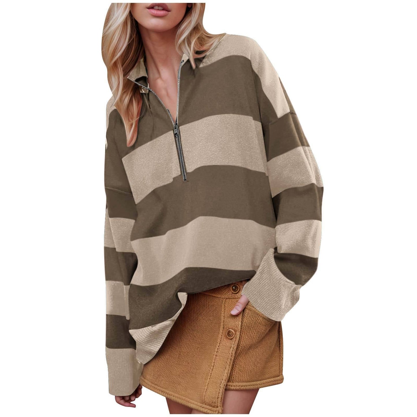 Soft Oversized Long Sleeve Half Zip Sweater