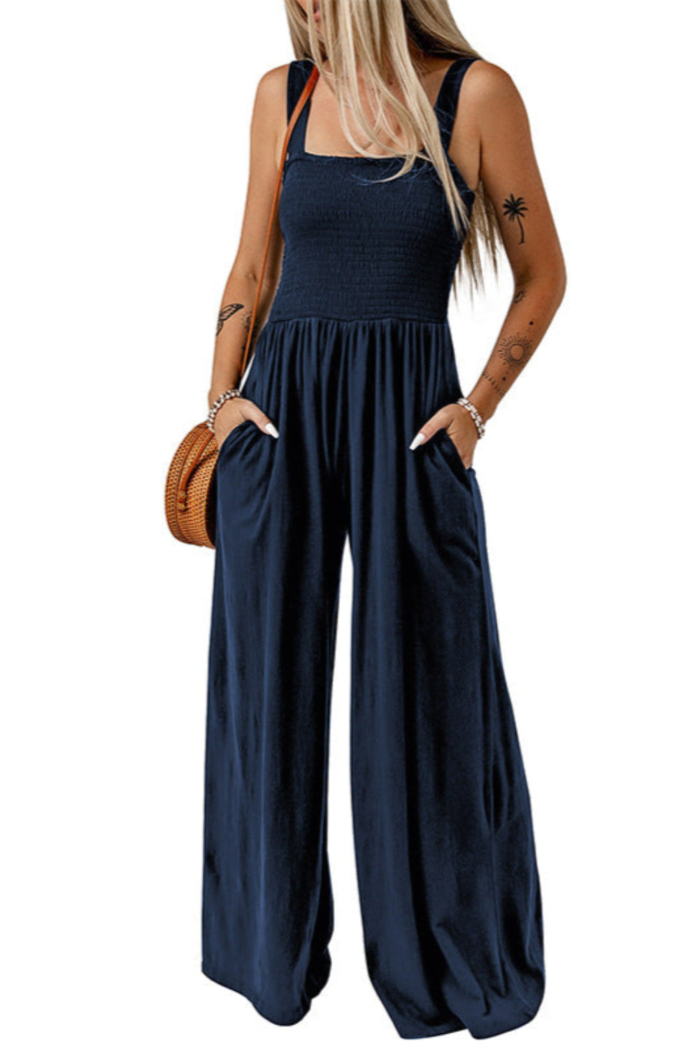 Comfortable Flowy Square Neck Jumpsuit