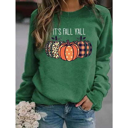 Autumn Seasonal Pumpkin Print Hoodie