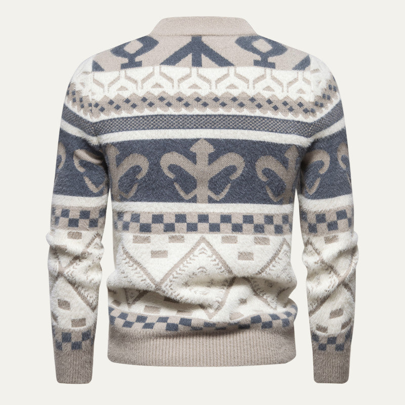 Warm Nordic Style Crew Neck Knit Sweater