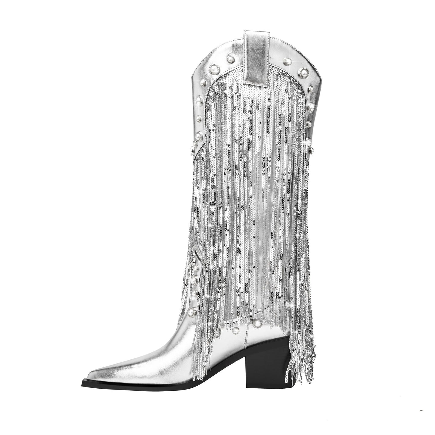 Fashionable Fringe Low Heel Boots for Women - OutfitLondon