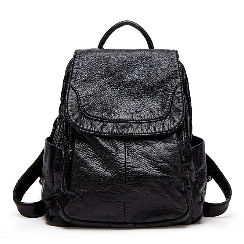 Stylish Leather Backpack with Spacious Compartments