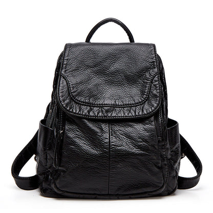 Stylish Leather Backpack with Spacious Compartments