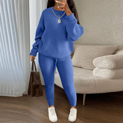 Soft Fleece Loungewear Set with Long Sleeve Top