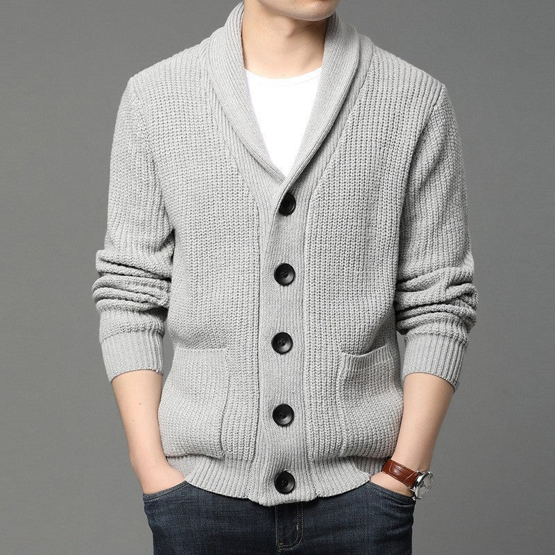Soft Knit Open Cardigan with Shawl Collar