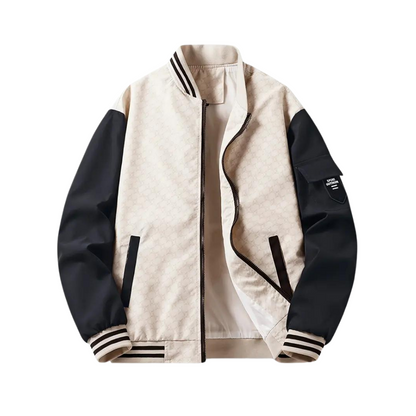 Men's Colorblock Printed Bomber Jacket