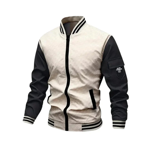 Men's Classic Bomber Leather Jacket - OutfitLondon