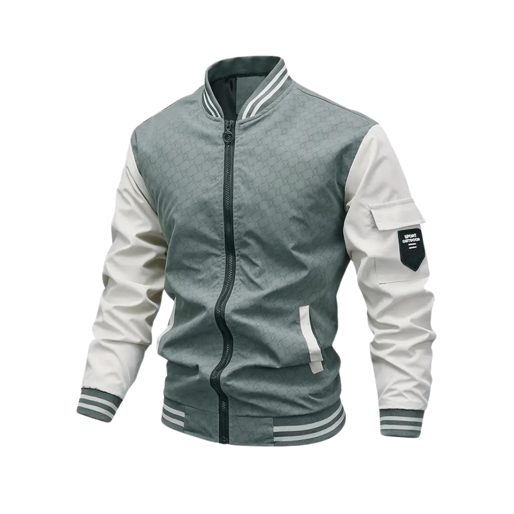 Men's Colorblock Printed Bomber Jacket