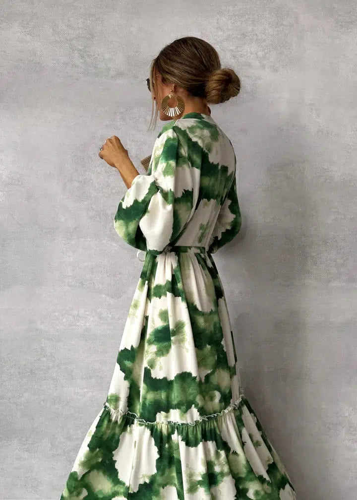 Beautiful V-Neck Floral Summer Dress