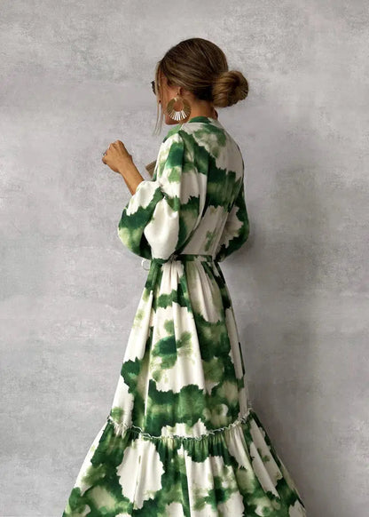Beautiful V-Neck Floral Summer Dress