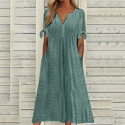 Odessia Dress | Summer Eyelet Midi Dress