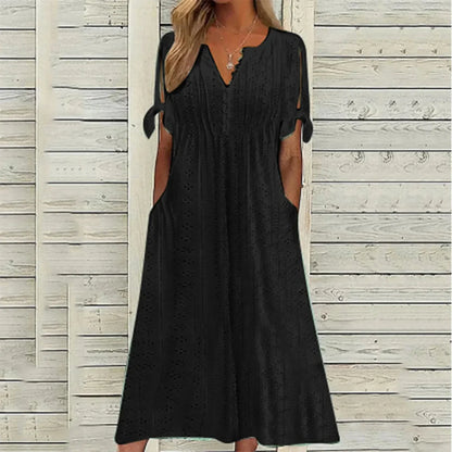 Odessia Dress | Summer Eyelet Midi Dress