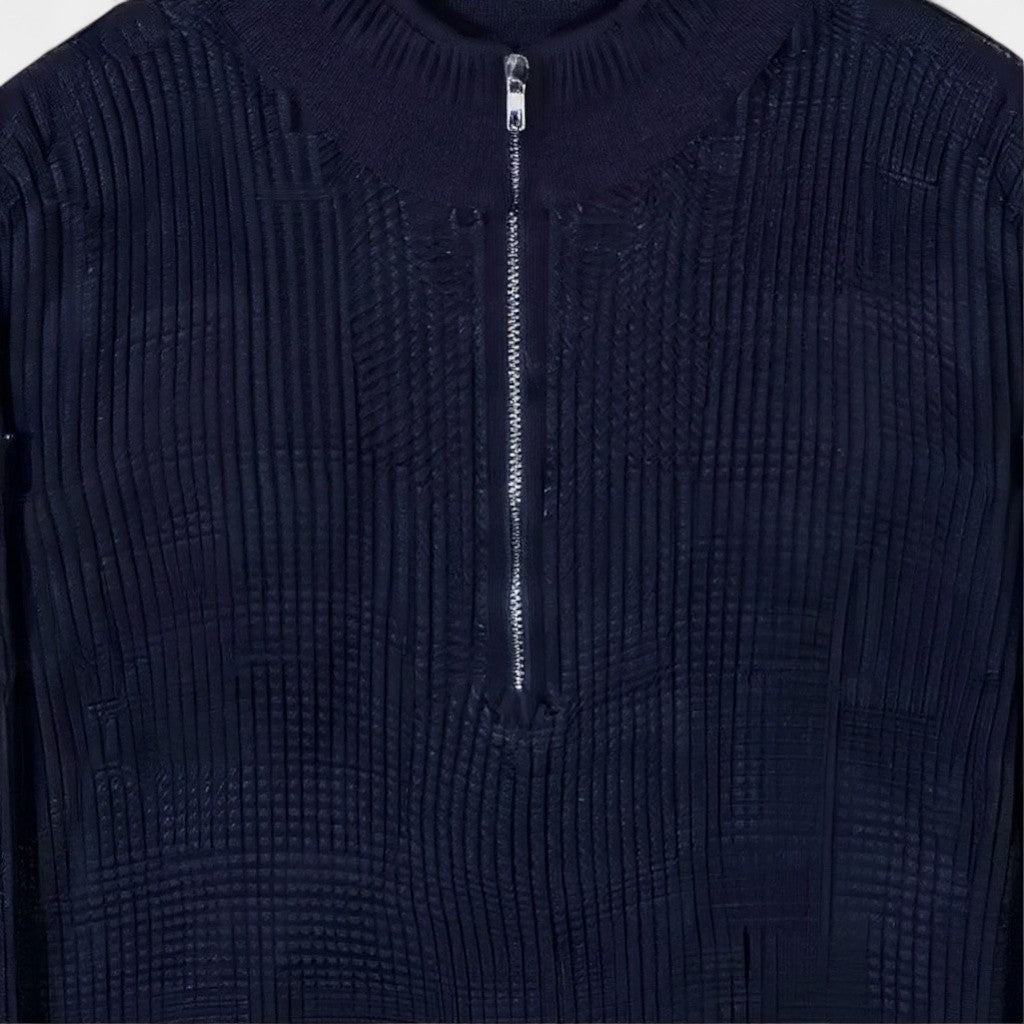 Classic Mens Half Zip Crew Neck Sweater
