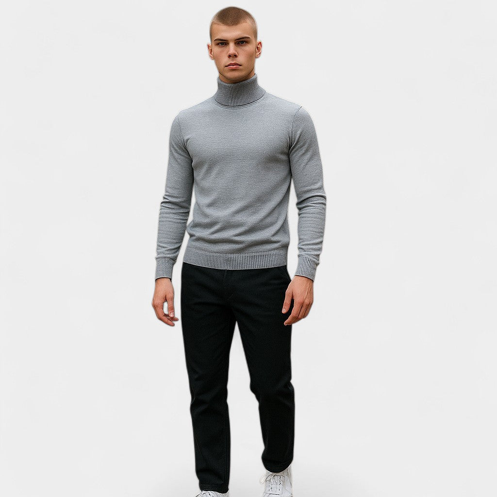 Classic Mens Knitted Sweater - Slim Fit Winter Coat