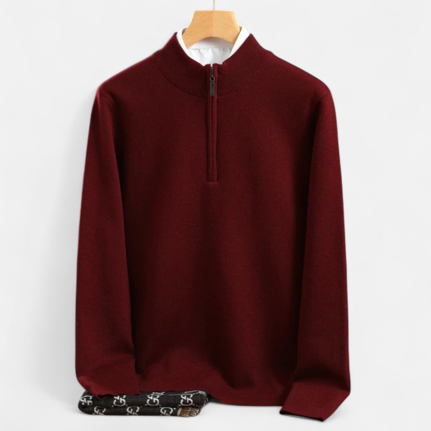 Classic Mens Wool Half Zip Jumper - OutfitLondon