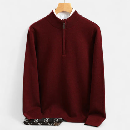 Classic Mens Wool Half Zip Jumper - OutfitLondon