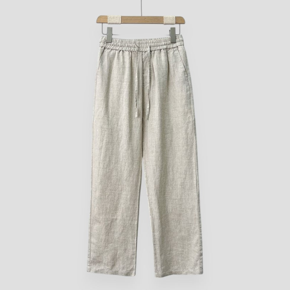 Classic Linen Casual Wide Leg Summer Pants - OutfitLondon