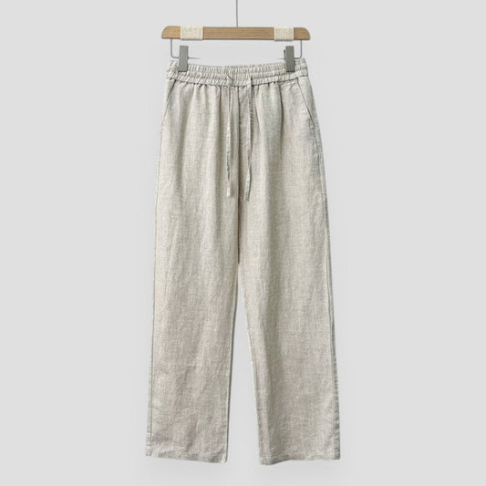 Classic Linen Casual Wide Leg Summer Pants - OutfitLondon