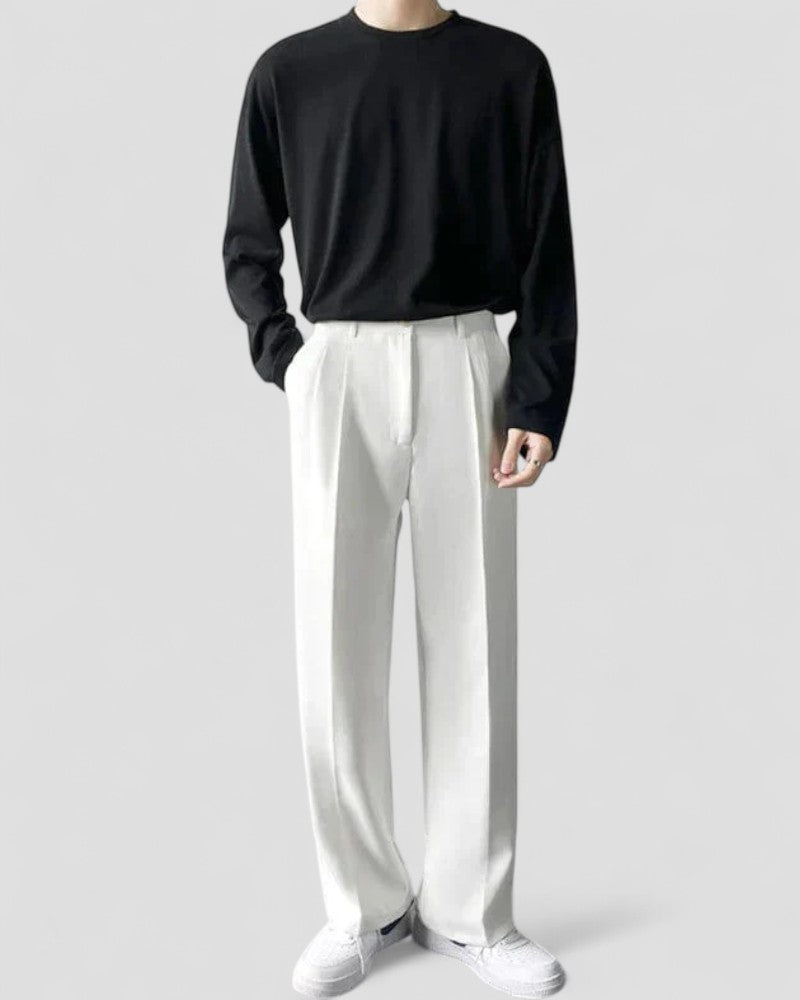 Classic Fit Mens Wide Leg Pants