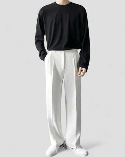 Classic Fit Mens Wide Leg Pants