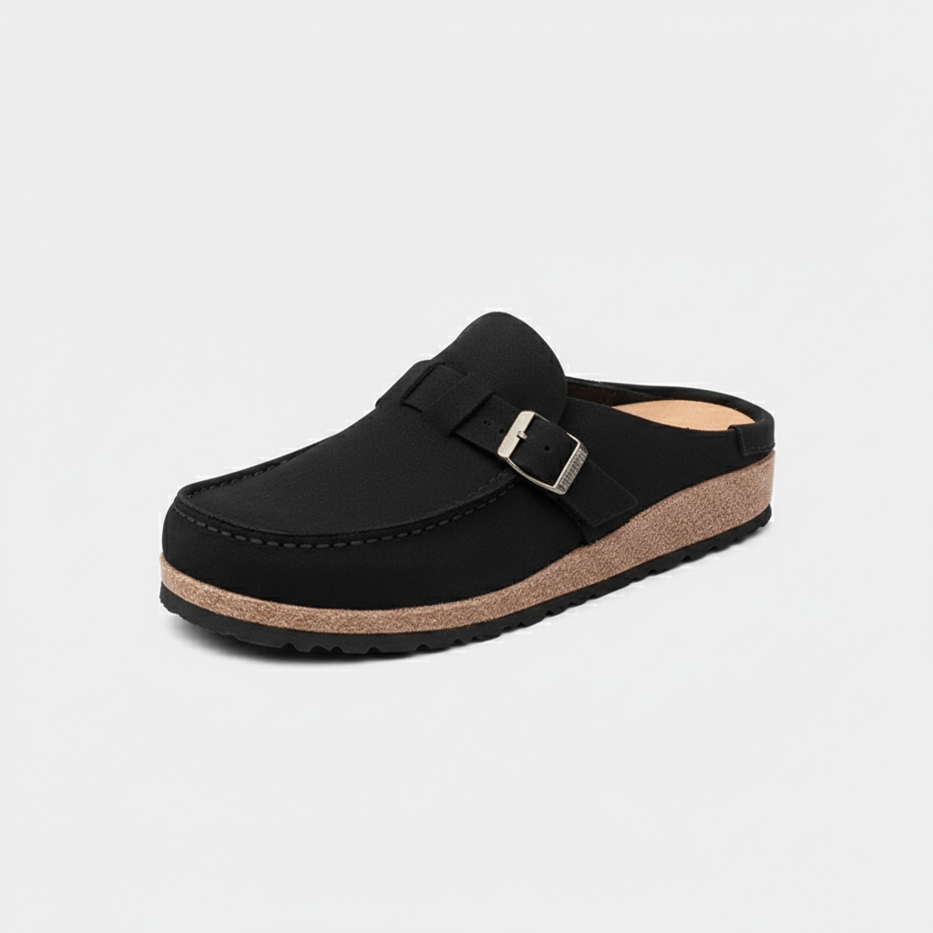 Comfortable Women's Buckle Sandals with Closed Toe - OutfitLondon