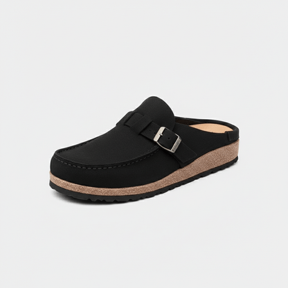 Comfortable Women's Buckle Sandals with Closed Toe - OutfitLondon