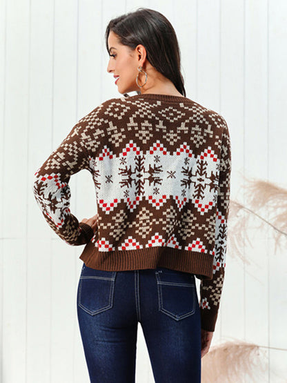 Festive Snowflake Knit Women's Holiday Sweater