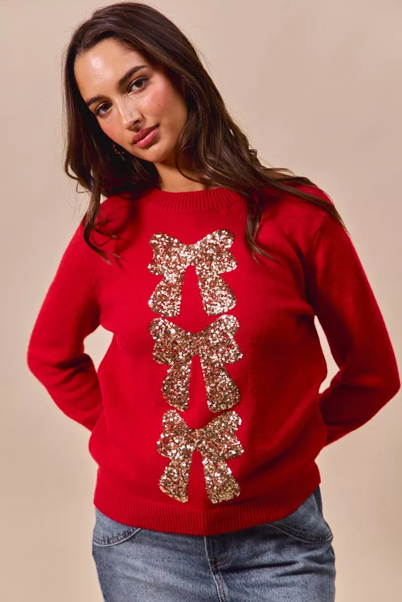 Cozy Glitter Ladies Christmas Sweater - OutfitLondon