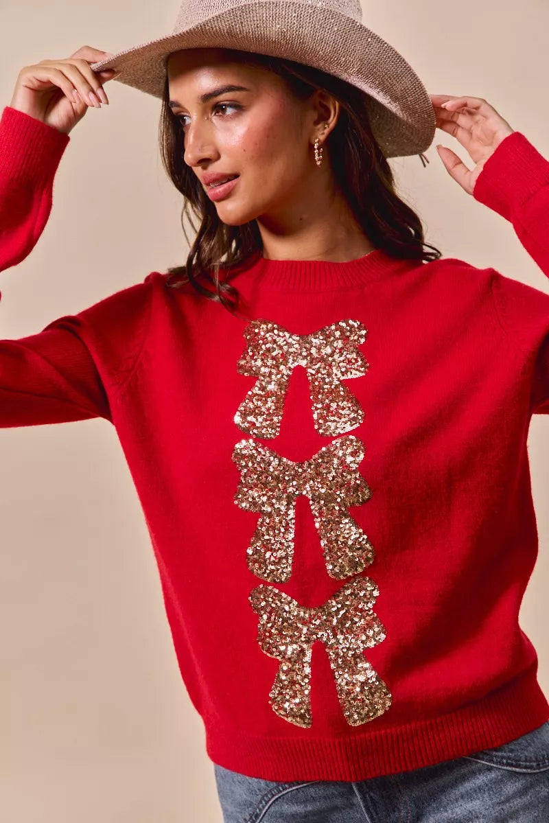 Cozy Glitter Ladies Christmas Sweater