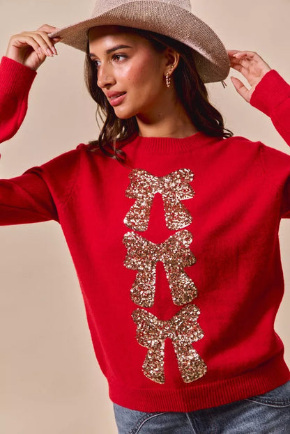 Cozy Glitter Ladies Christmas Sweater