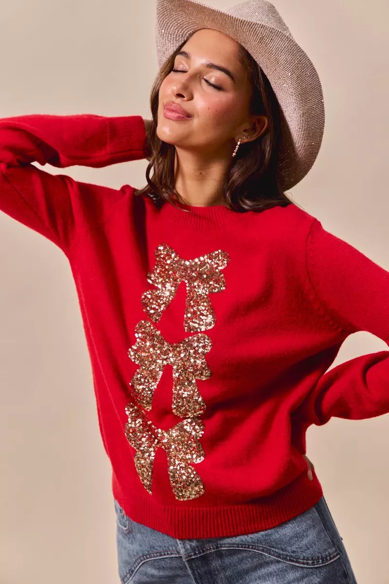 Cozy Glitter Ladies Christmas Sweater