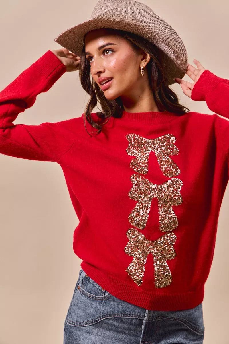 Cozy Glitter Ladies Christmas Sweater