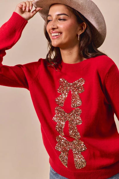 Cozy Glitter Ladies Christmas Sweater