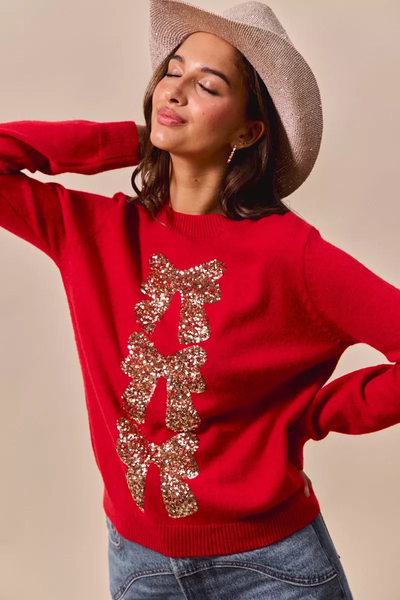 Cozy Glitter Ladies Christmas Sweater