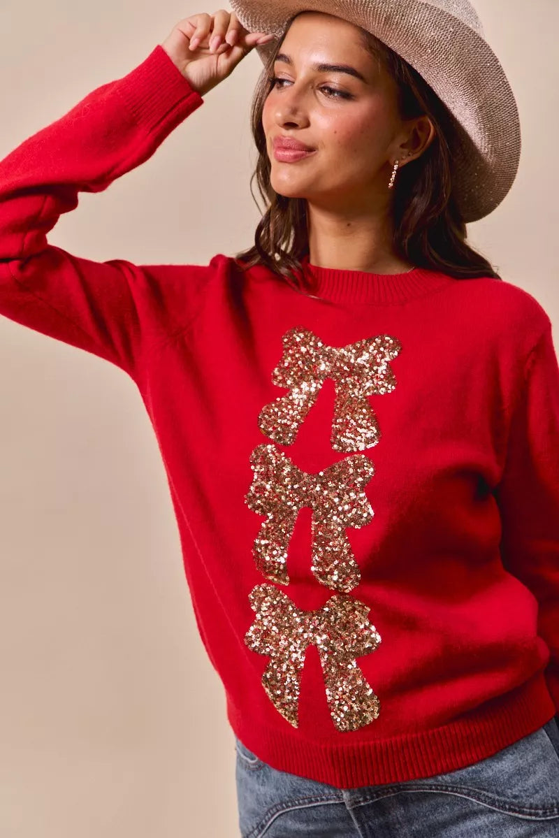 Cozy Glitter Ladies Christmas Sweater