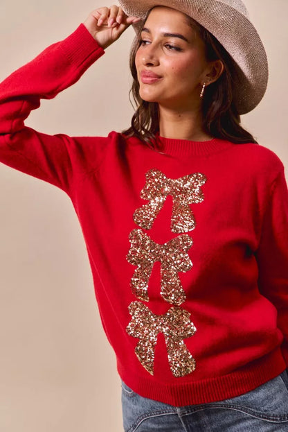 Cozy Glitter Ladies Christmas Sweater