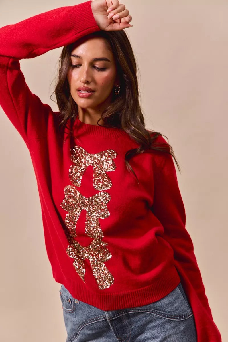 Cozy Glitter Ladies Christmas Sweater
