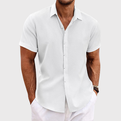 Men's Cotton Linen Short Sleeve Shirt