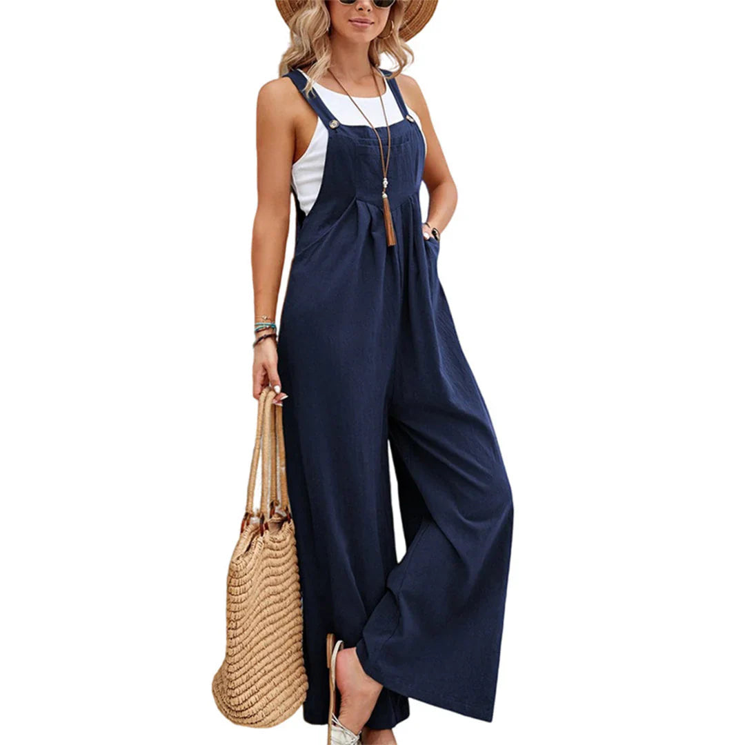 Summer Sleeveless Jumpsuit Wide Leg Design - OutfitLondon