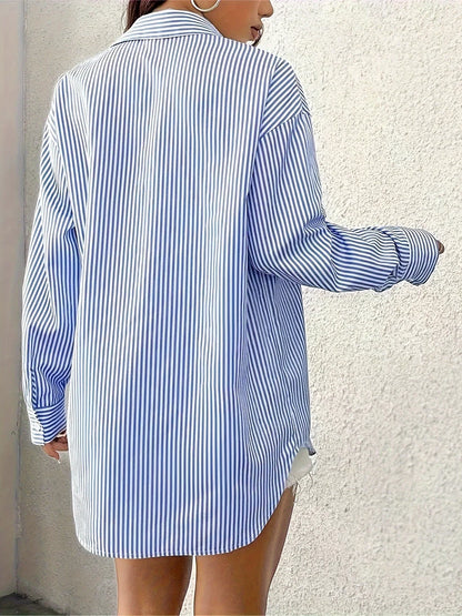 Omara Shirt | Long Sleeve Chic Striped Women's Shirt