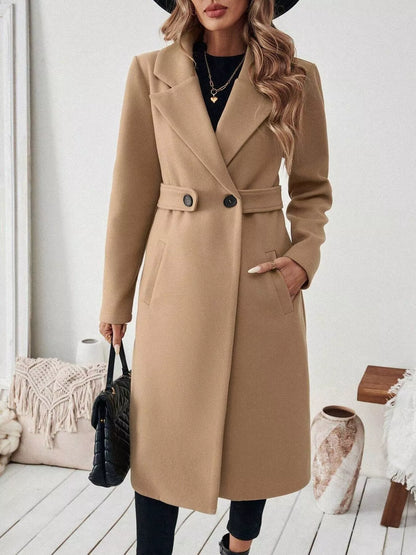Classic Women's Single Button Wool Coat