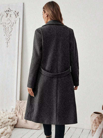 Classic Women's Single Button Wool Coat