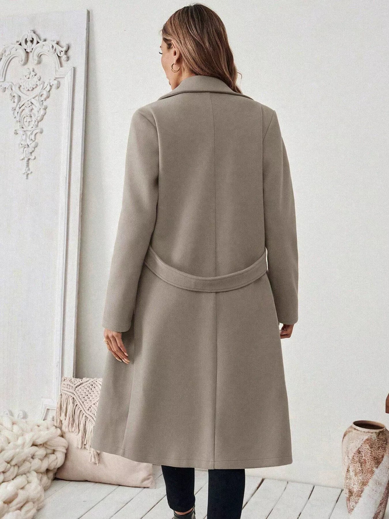 Classic Women's Single Button Wool Coat