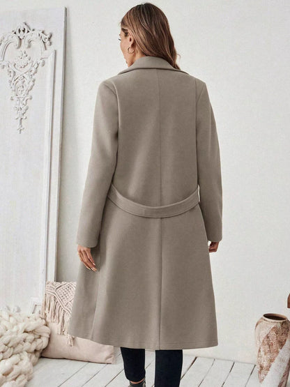Classic Women's Single Button Wool Coat