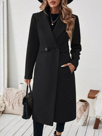 Classic Women's Single Button Wool Coat